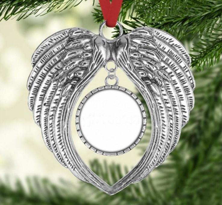 

Sublimation Christmas Ornament Decorations Angel Wings Shape Blank Hot Transfer Printing Consumables Supplies Creative Gift