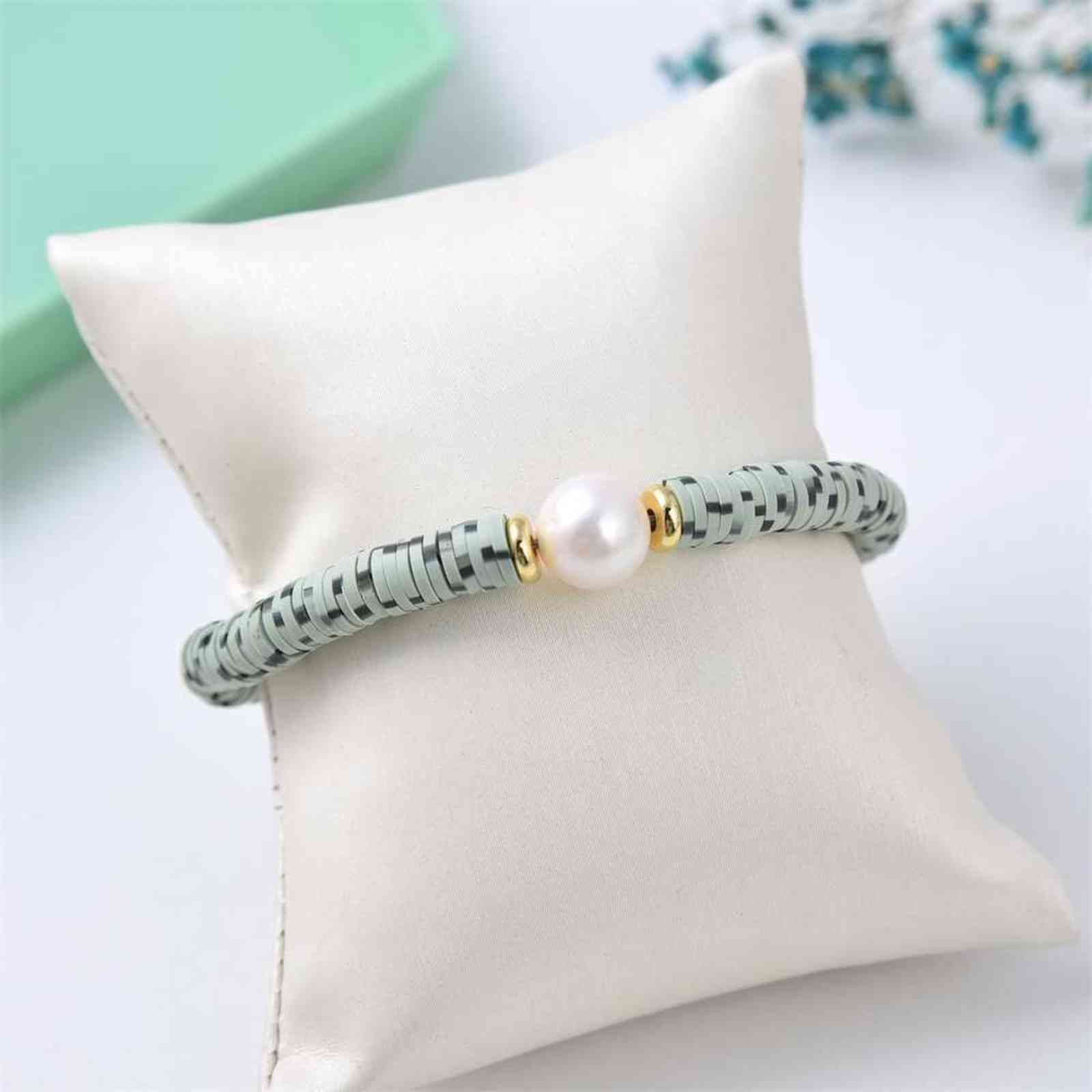 

Kkbead 2022 Turquoises Beads Bracelets Jewelry Polymer Clay Heishi Beaded Pulseras Freshwater Pearl Adjustable Bracelet