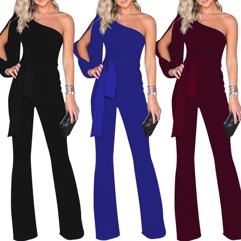

Women' Trousers Sale Jumpsuit Classic Solid Color Oblique Collar Button One-piece Wide-leg Pants Women1, Black
