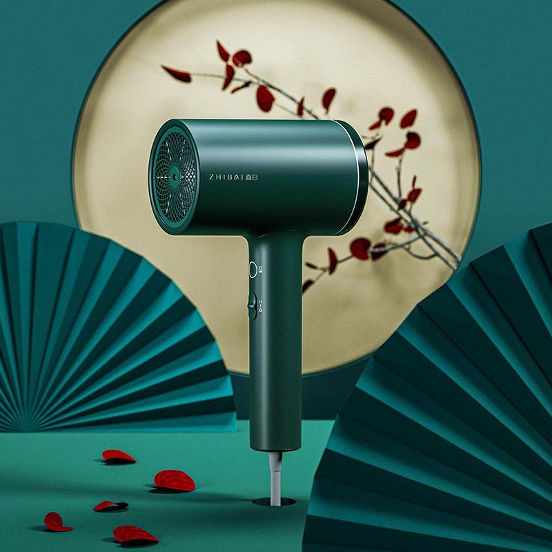 

Electric Hair Brushes ZHIBAI Anion Dryer Green Black Quick-Drying Hairdryer Fan Dryers Packaged And Portable Travel