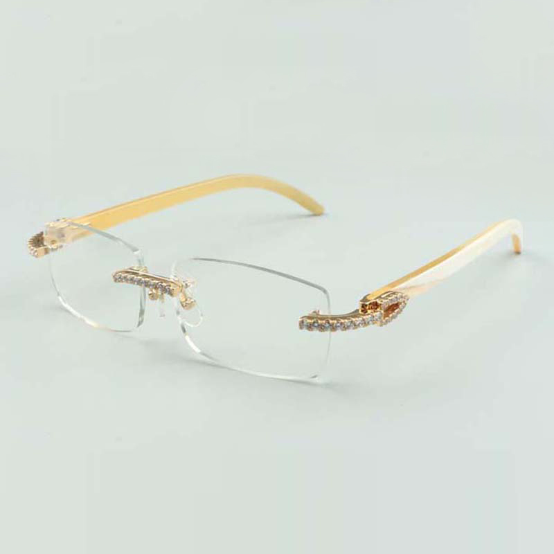 

2021 designers endlesses diamonds glasses frame 3524012 natural white buffs horns eyeglasses , size: 36-18-140mm