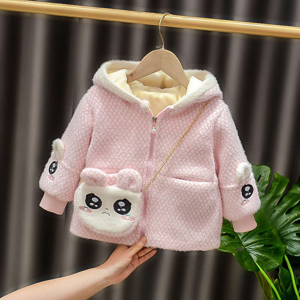 

Hoodies & Sweatshirts Physical shootingwinter Boys' and girls' coats cloth baby cute rabbit wool cardigan wtern sle children', Black