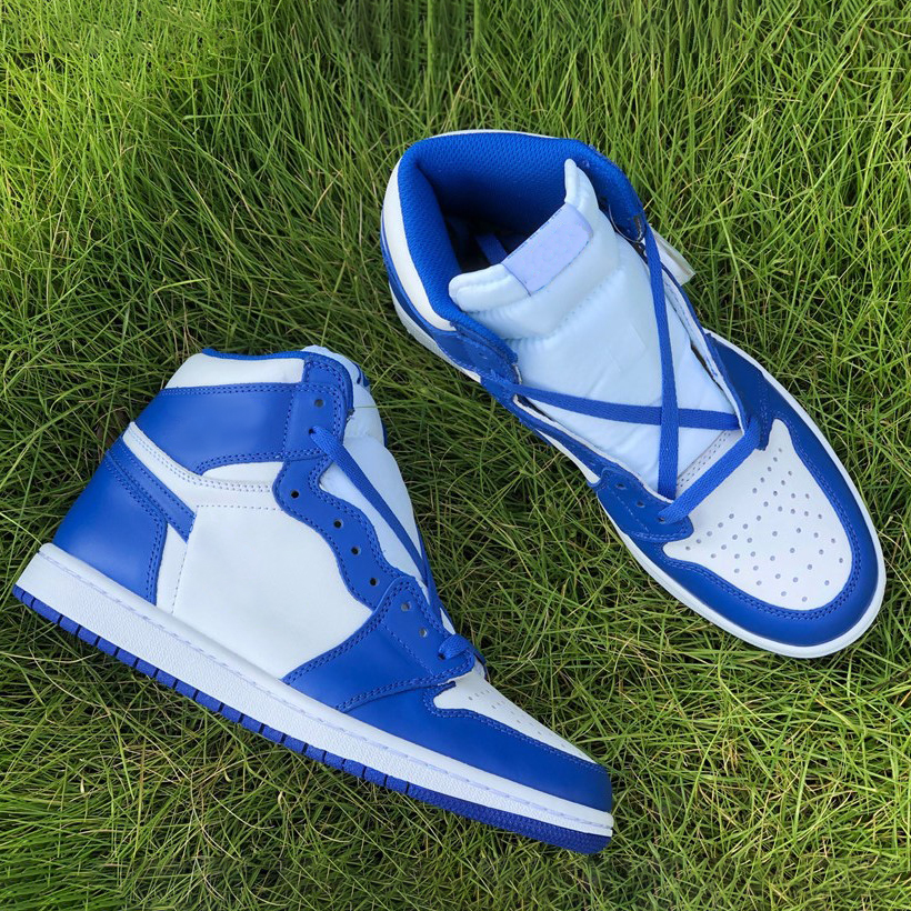 

2021Top Quality Jumpman 1 OG Storm Blue Basketball Shoes High Travis Scotts Mens Women Banned Bred Toe Chicago Men Womens Sport Sneakers With Box, #1