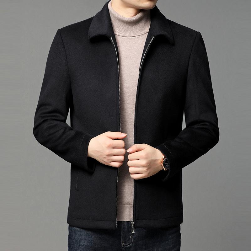 

Men's Jackets Coat Wool Lapel Cotton Jacket Autumn / Winter 2021 Middle Aged Loose Top 2202, Gray