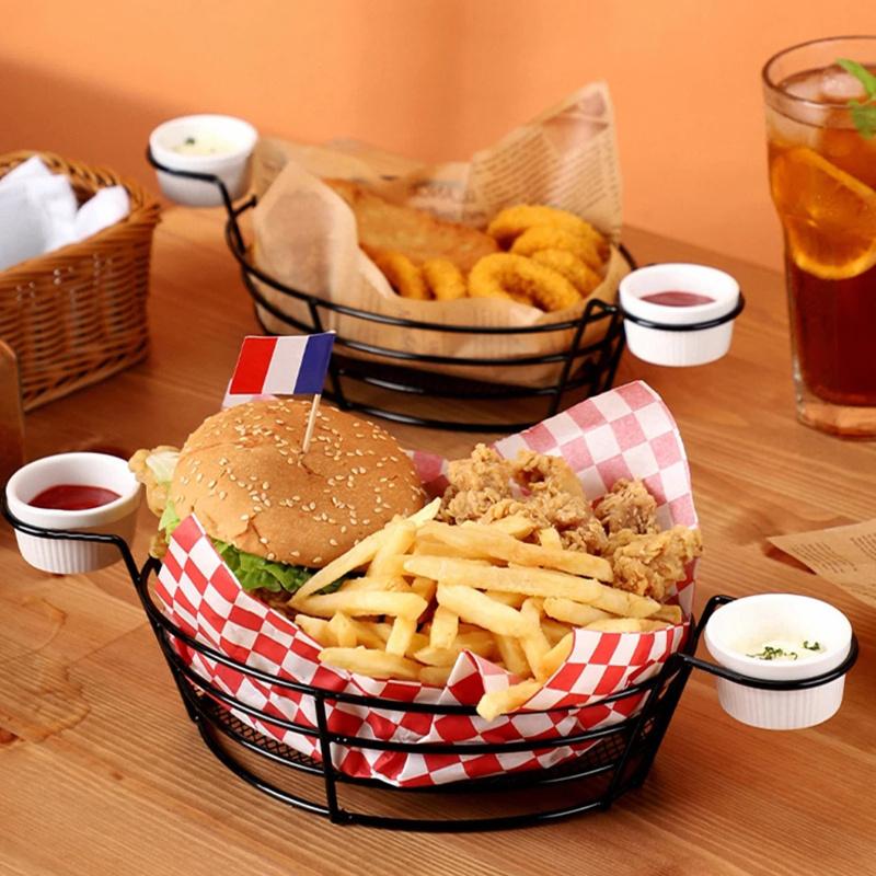

Stainless Steel Strainer French Fries Basket For Fry Chip Fish Chicken Bucket Snack Potato Barrel Container Tableware Storage Baskets