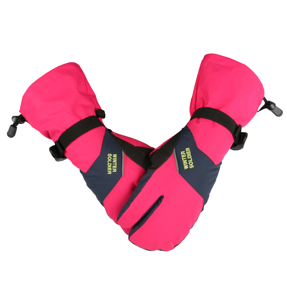 

New 3 Fingers Waterproof Winter Snow Ski Mittens Men Women Black Pink Touchscreen Hand Protection Warm Skiing Snowboard Glovesg