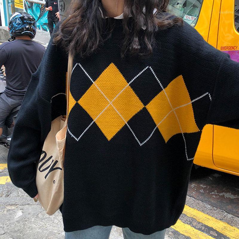 

Women's Sweaters Knit Women Pullover Sweater Top Lingge Winter Clothes Loose Coat Casual Sueter Mujer 2021, White;black