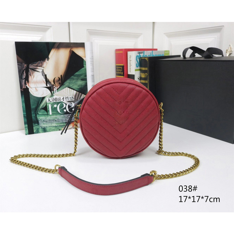 Luxury handbags Y twill small round 038# poplar wood solid color simple chain bag fashion Commuter Bag-image-722993787