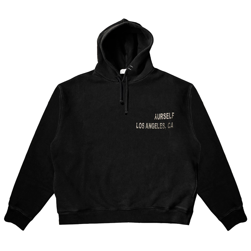 

Autumn Winter Germany Broken Hole Vintage Hoodie Los Angeles CA Print Oversize Skateboard Hoody Unisex streetwear Hooded Sweatshirt, Black