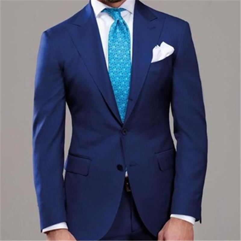 

Men's Suits & Blazers 2021 Royal Blue Two Button Men Suit 2 Pieces(Jacket+Pants) Tuxedos Groom Jacket Prom Slim Fit Tuxedo Trajes De Hombre, White;black