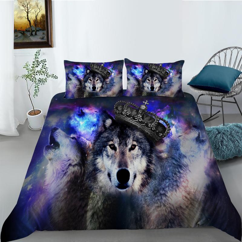 

Bedding Sets Wolf Pattern Set Animal Printed Duvet Cover  King Twin Size Quilt Cover&Pillowcase For Kids Teens Bedroom Decor