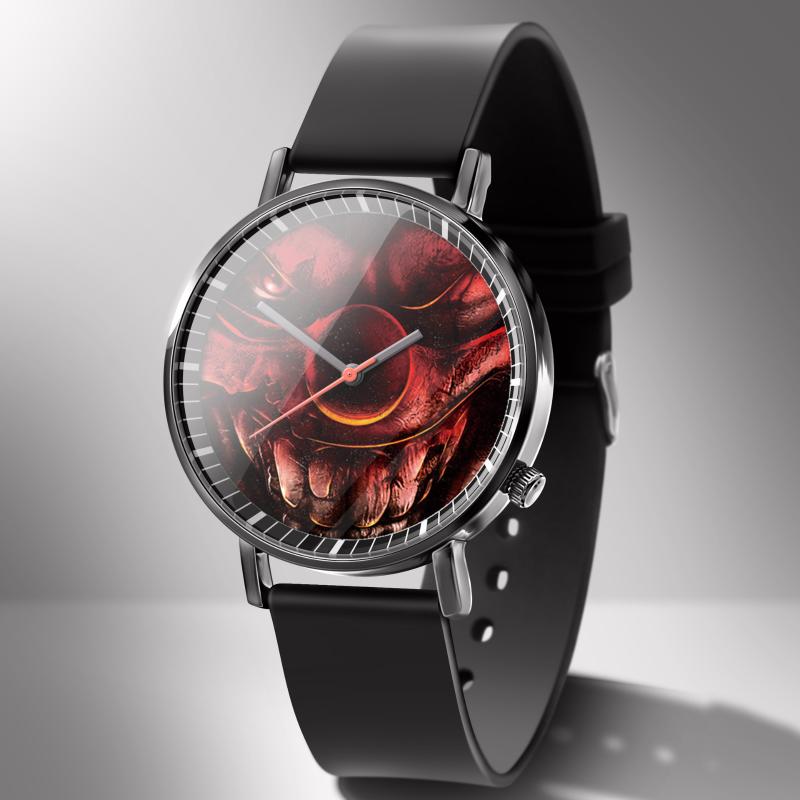 

Wristwatches Diy Devil Print Watch Customization Clock Po Made LOGO Name Customized Men Watches Drop 1 Piece Custom WM344