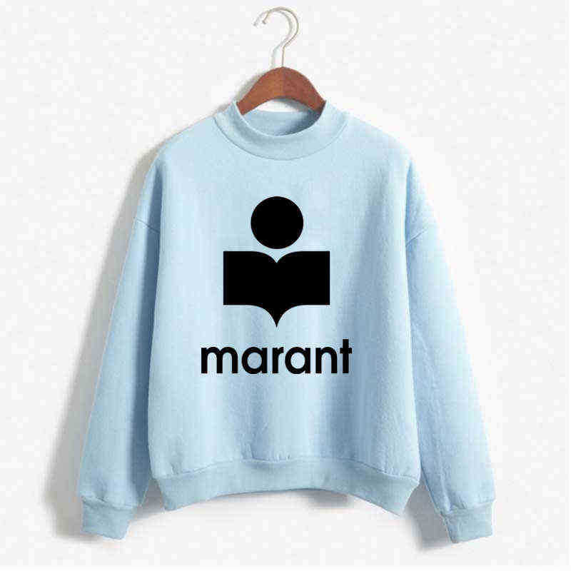 

Plus Velvet Super Dalian Hoodie Women' Marant Spring and Autumn Loose Casual Pullover Hooded Sweater for Men, White-ho