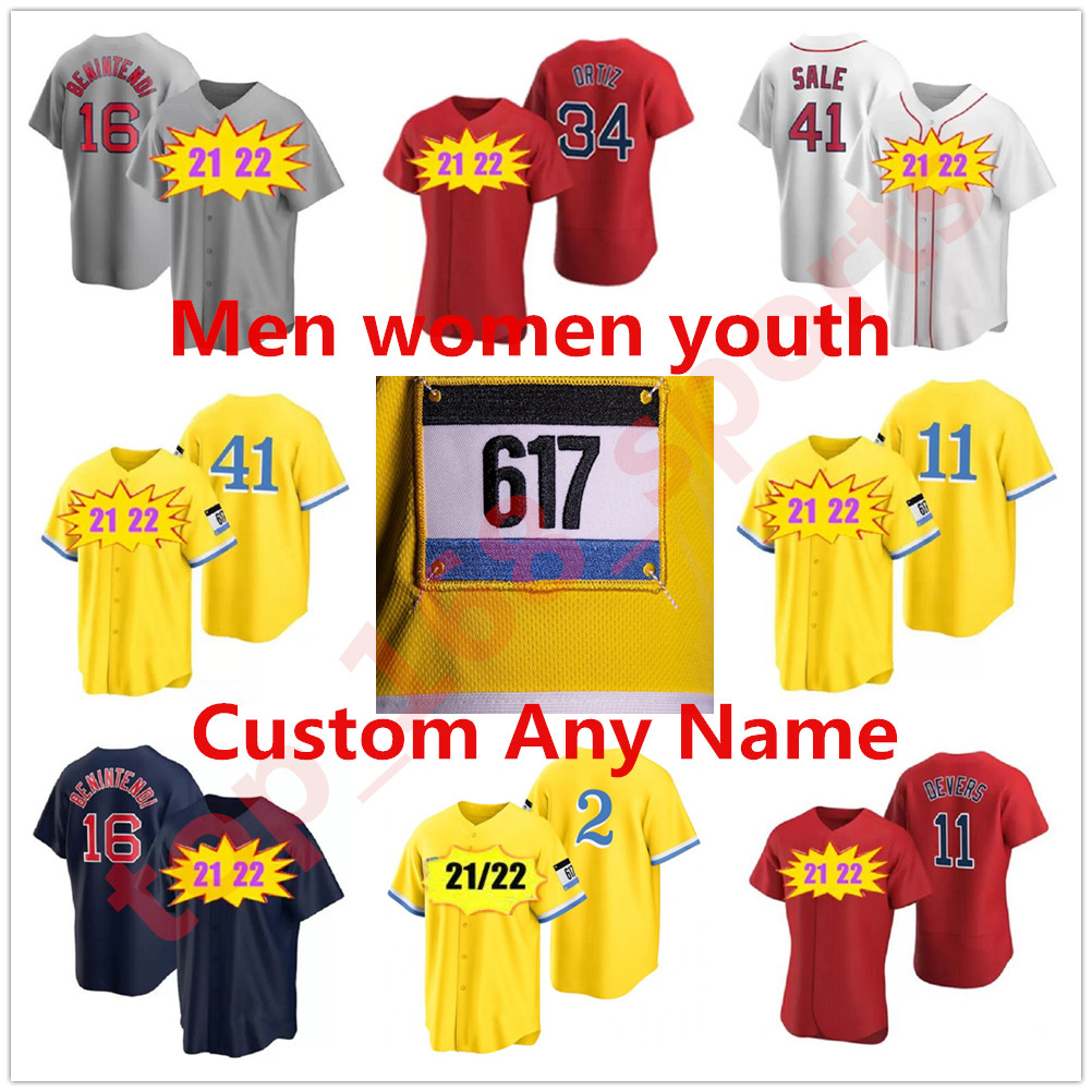 

2021 Chris Sale 41 Baseball Jerseys City Connect 11 Rafael Devers David Ortiz Hernandez Bogaerts Verdugo Yastrzemski Williams J.D. Martinez Benintendi Dalbec Jersey, As pic