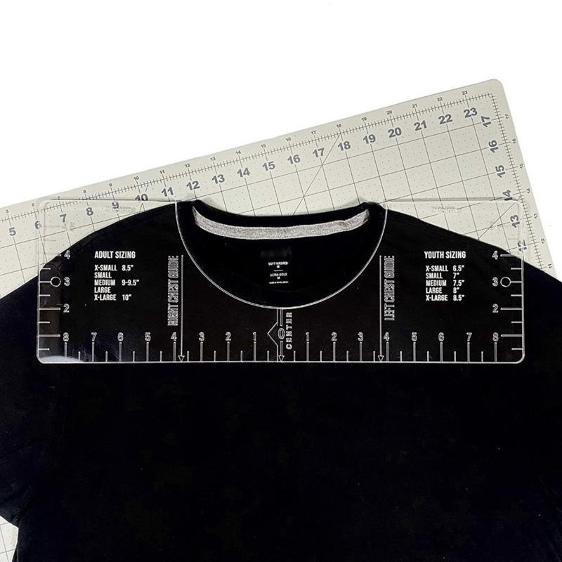 

T-Shirt Rulers Guide Shirt Alignment Tool For Applying Vinyl Sublimation Shirts With Size Chart Built-in - HTV Sewing Notions & Tools