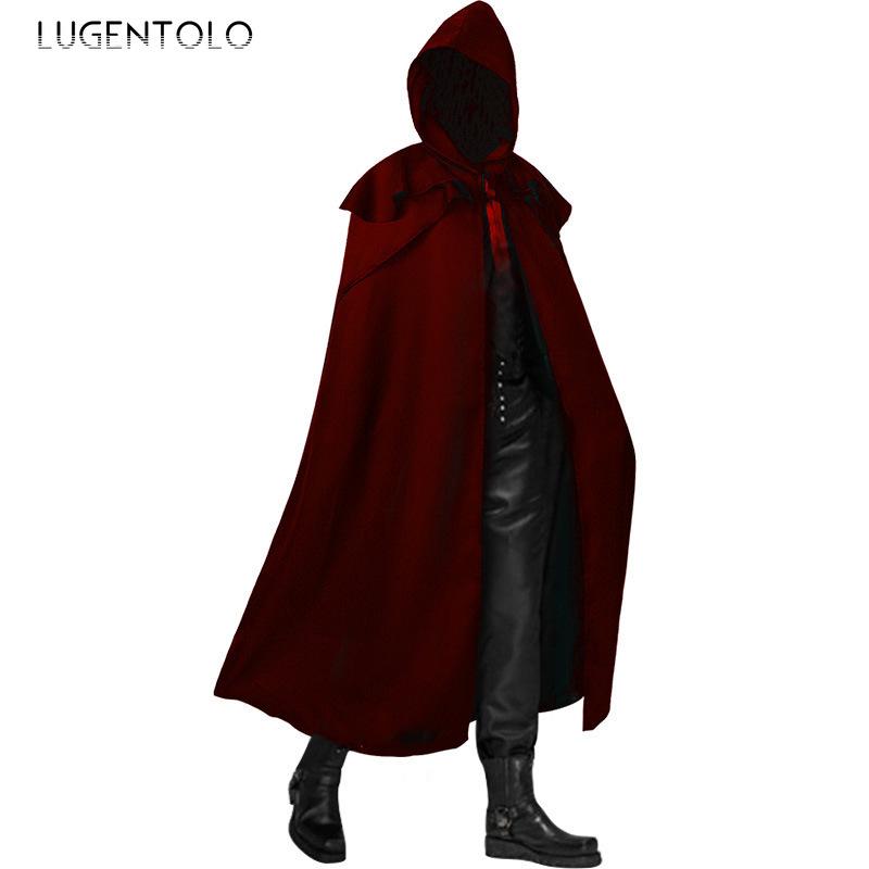 

Men' Trench Coats Gothic Cloak Men Halloween Autumnwinter Solid Medieval Vintage Loose Mne' Festival Cardigan Long Coat, Green