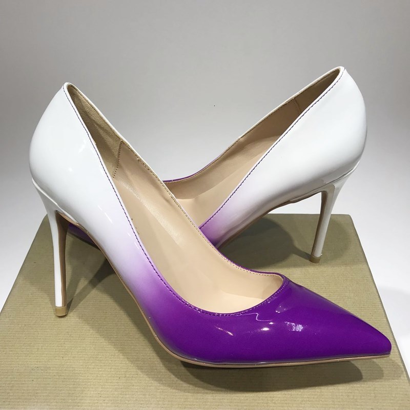 

dress shoes concise brand shoes with purple white gradient, 12cm large pointed heels, high needle tac ejt8, Black