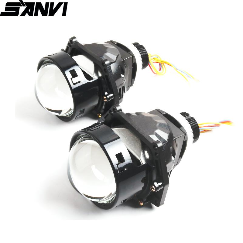

Other Lighting System SANVI Car Bi LED Lens Projector Headlight 3inch 55W 5500K Auto Lense Headlamp For Hella 3r G5 With Dual Chip Reflector