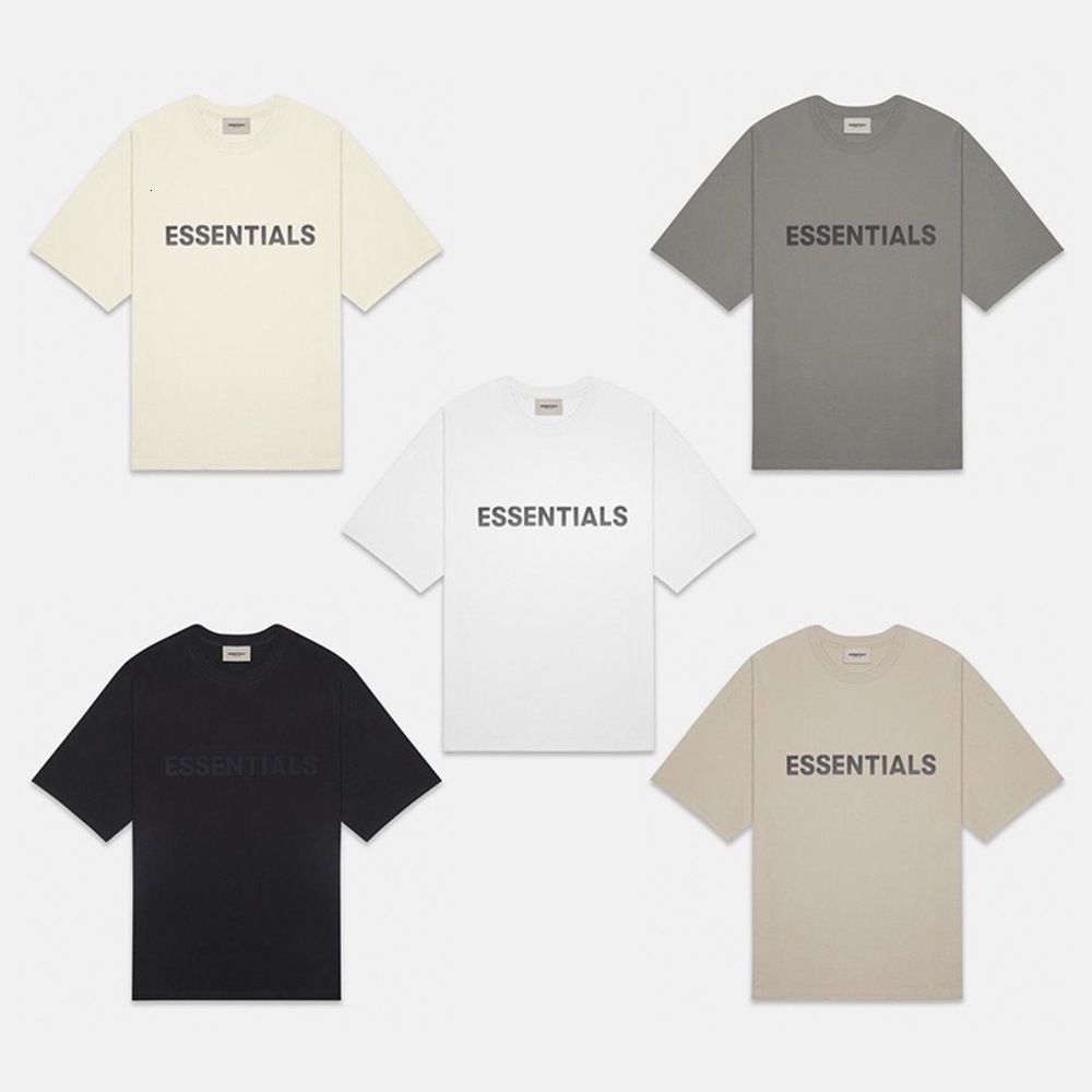 

T-shirt summer spirit essentials double-line chest letter high street short-sleeved shirt men's trend top, White