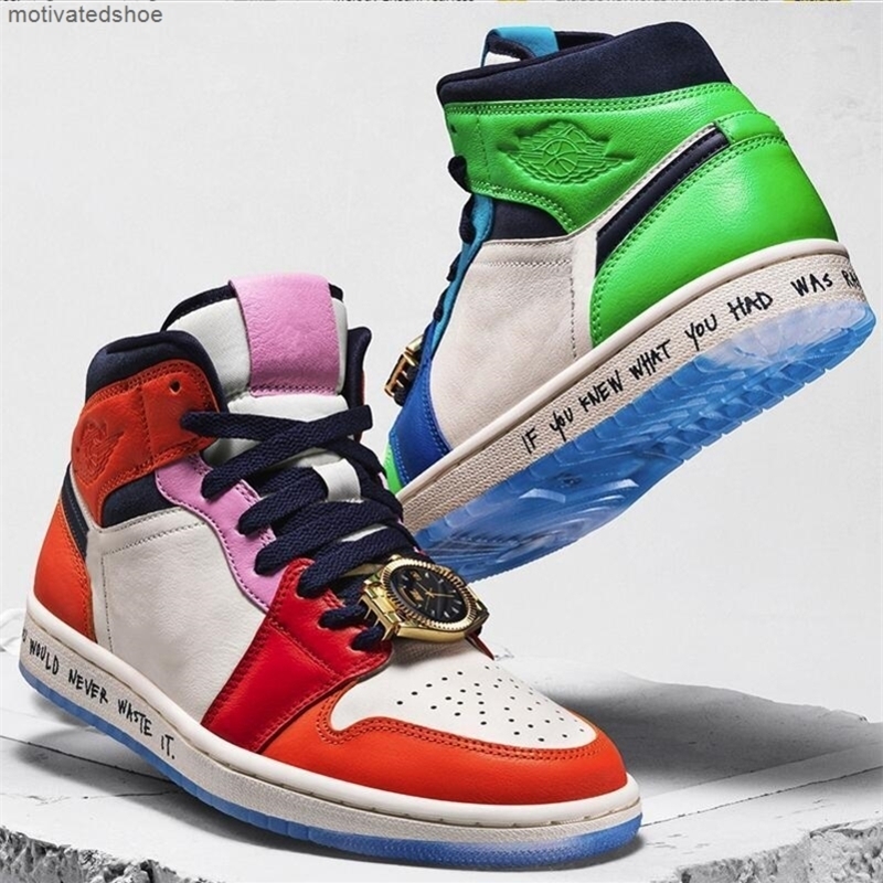 

Release Melody Ehsani x 1 Mid WMNS Fearless Women Mens Basketball Shoes Watch Lace Jewel 1s Designer Sneakers CQ7629-100, Orange