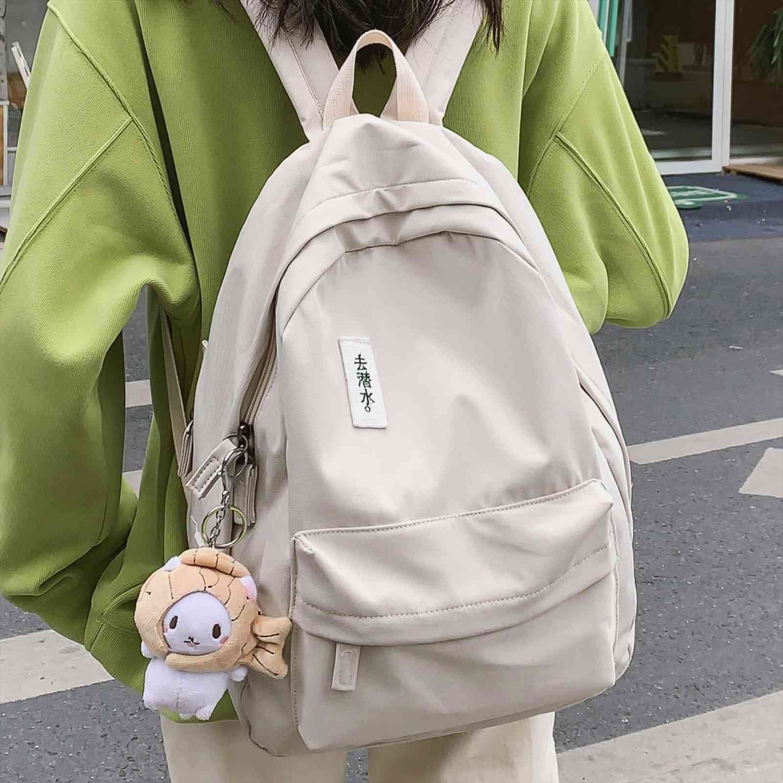 

fashion women backpack waterproof nylon for teenager student schoolbag teenage girls men black travel mochila rucksack