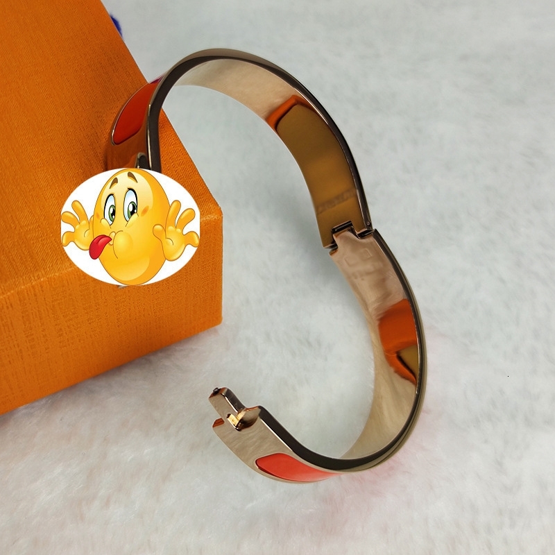 

Chaopai Emma 12mm h Bracelet letter buckle enamel titanium steel clasp Bracelet F1130, Black