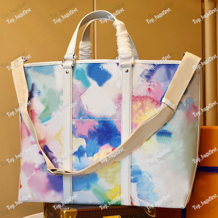 

Top quality M45754 New Watercolor Tote bag Artwork Designers Handbag mens multi-functional Shoulder Bags High-capacity Outdoor Travel bagss, Customize
