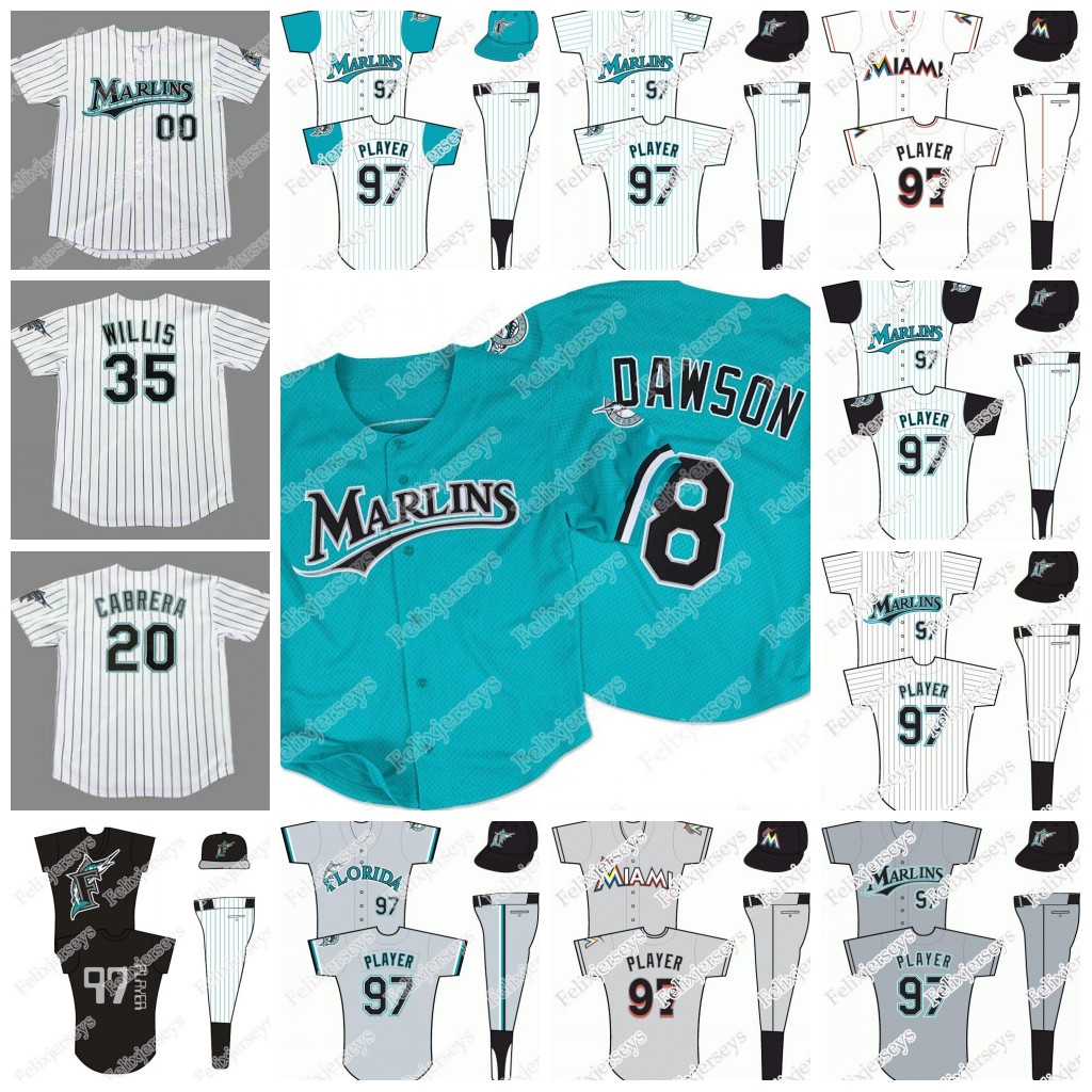 

8 Andre Dawson Florida Custom Marlins Jersey Miguel Cabrera Ivan Rodriguez Dontrelle Willis Derrek Lee Mike Lowell Gary Sheffield Tim Tebow, Blue;black