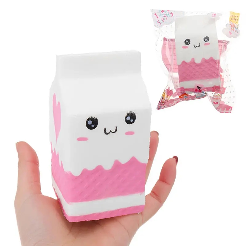

Squishy Jumbo Pink Milk Bottle Box bags 11cm Slow Rising Soft Collection Gift Decor Toy