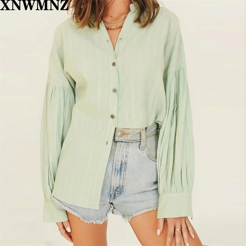 

100% Cotton Shirt green Blouse Spring Autumn Blouses Shirts Women Long Sleeve Casual Tops Office Lady Top Blusas 210520, Yellow