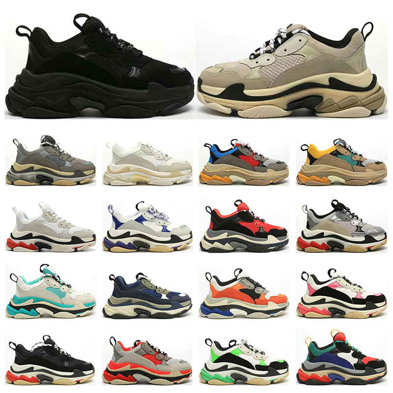 

triple s Fashion Paris shoes men sneaker Black white pink yellow green cool grey purple bred women Sports tennis trainers outdoor jogging walking
