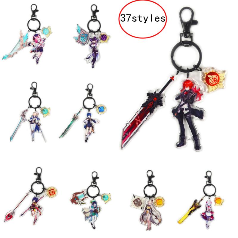 

Keychains 37 Styles Genshin Impact Keychain Acrylic Key Chain Diona Kamisato Ayaka Yoimiya Diluc Ragnvindr Keycahin COS Gift