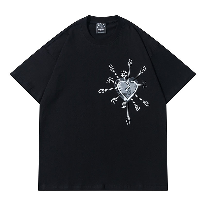 

Original Letter Pattern Print Casual Short Sleeve Tshirts Mens High Street Oversize Cotton Summer T Shirt O Neck Loose Tee, Black