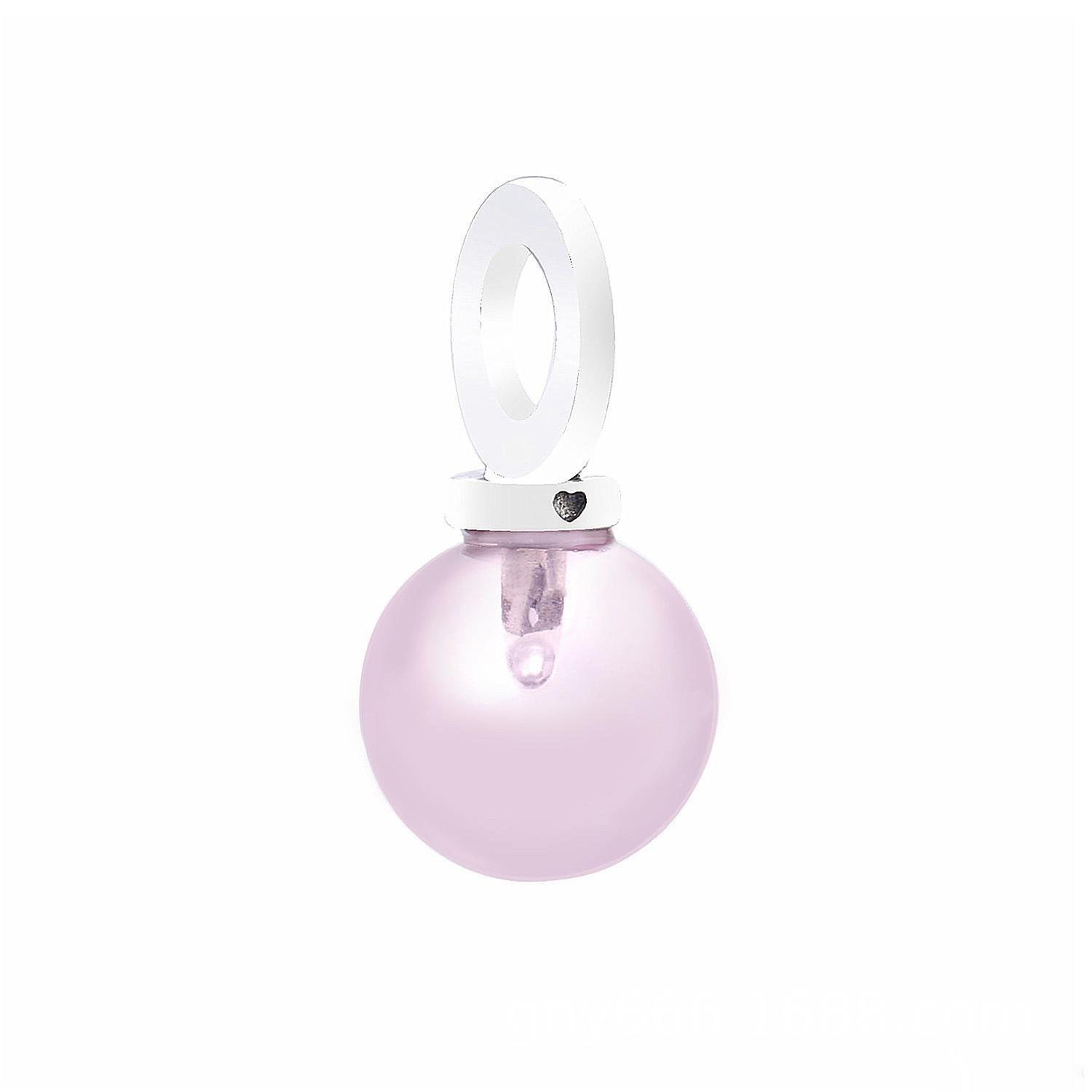 

100% 925 Sterling Silver Pink Ball Dangle Charm Bead Fits European Jewelry Charm Bracelets