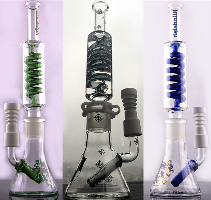 

12 Inches upright hookah water pipes Withr Thick High Quality Bong Glass Oil Dab Rigs Used For smoking gift