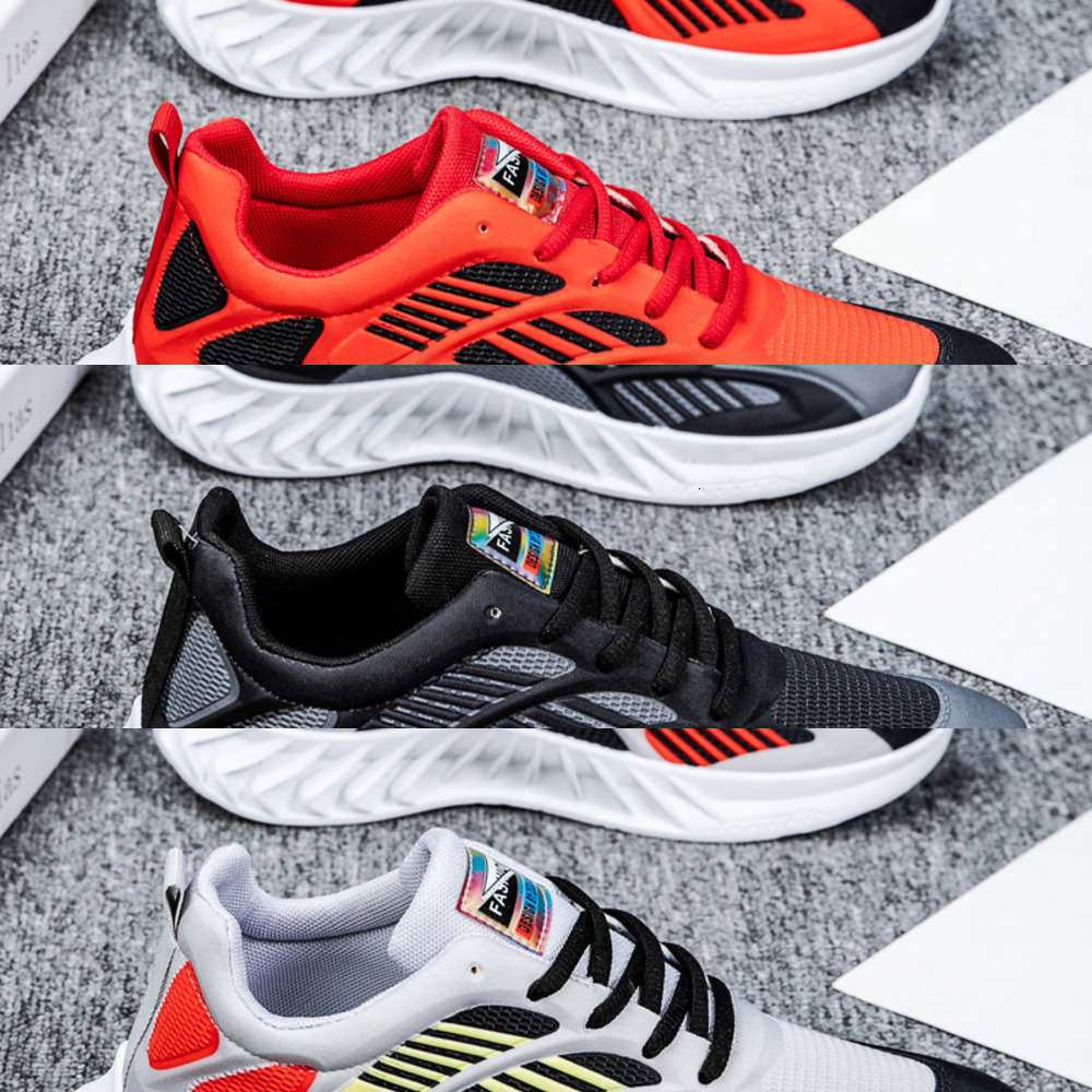 

Casual shoes Men's sports shoes 2021 spring new leisure fashion flying woven breathable Korean Casual men's 503Q KK17, Black