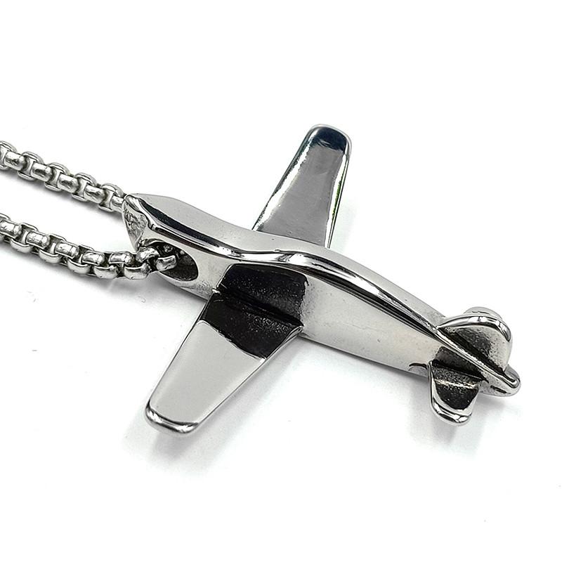 

Pendant Necklaces Fashion Stainless Steel Chain Necklace 3D Airplane Model Charm Gothic Rock Hip Hop Men Women Jewelry