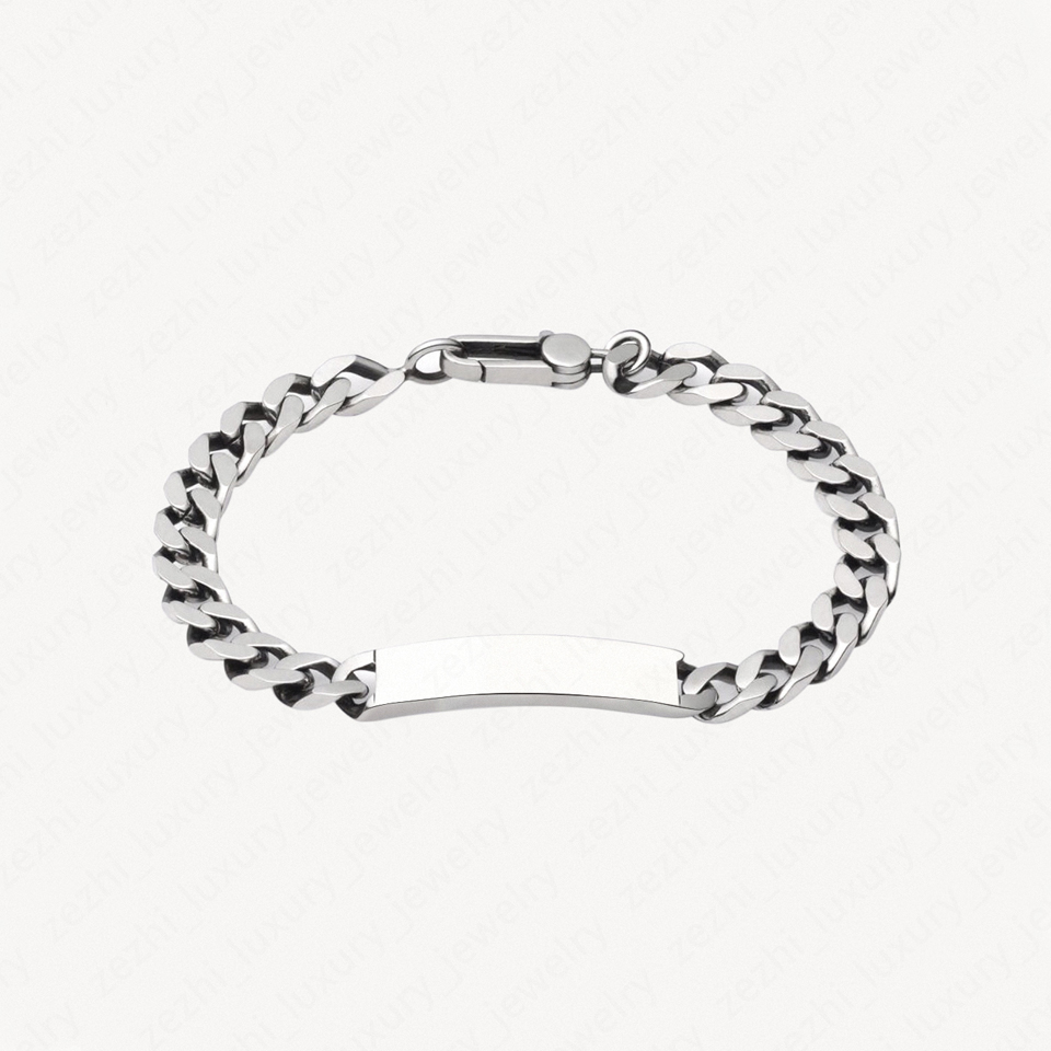 

Hip Hop Fashion Chains Bracelet Women 18k White Gold Plated Miami Cuban Link Bracelets Chain for woman Halloween Accessories With Jewelrys Pouches Wholesale