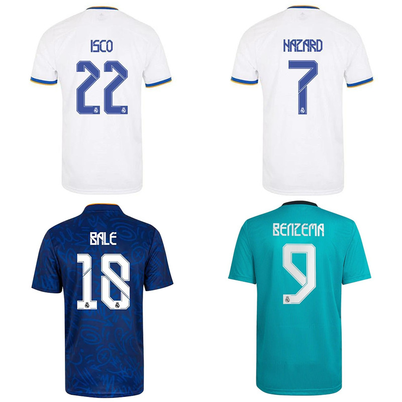 

Top 21 22 Real Madrid Jerseys HAZARD BENZEMA CAMAVINGA Soccer jersey 2021 2022 ASENSIO MODRIC football shirt MARCELO VALVERDE maillot de foot, Realmadrid2122home_player(la liga)