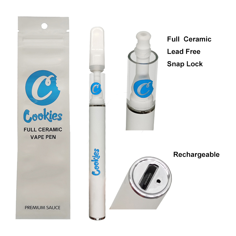 

Cookies Disposable Vape Pen Full Ceramic Rechargeable E Cigarettes 290mAh Vaporizer Pens Lead FREE Vapes Empty 0.5ML 1.0ML Carts Thick Oil Vaporizers