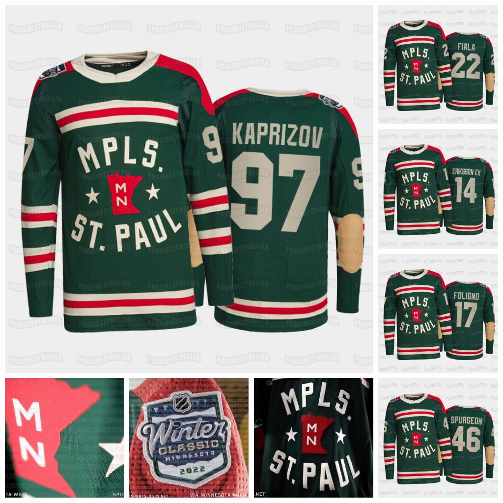 

97 Kirill kaprizov Minnesota Wild 2022 Winter Classic Jersey Kevin Fiala Cam Talbot Zach Parise Nick Bjugstad Marcus Foligno Mats Zuccarello Matt Dumba, 2021 20th white youth s-xl
