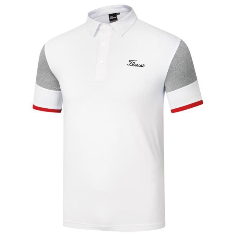 

Men' T-Shirts Men T-shirt Golf Apparel Jersey Short Sleeves White Soft 95% Polyester Gray Summe BLack 5% Spandex Sports
