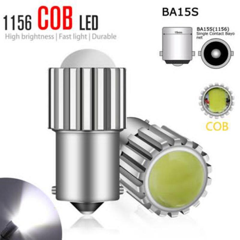 

Tail 1156 BA15S COB LED Light Bulb White Super Bright 2 Pcs Reverse Durable Emergency Lights, As pic