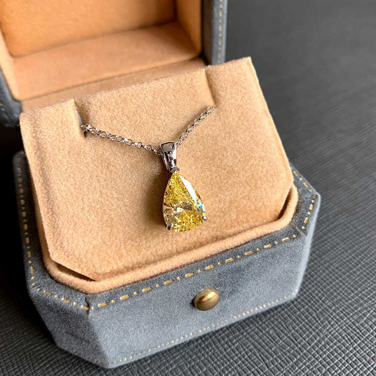 

Drops Pear-shaped Pendant Pink Diamond Necklace Fashion Color Treasure Multicolor Pendant