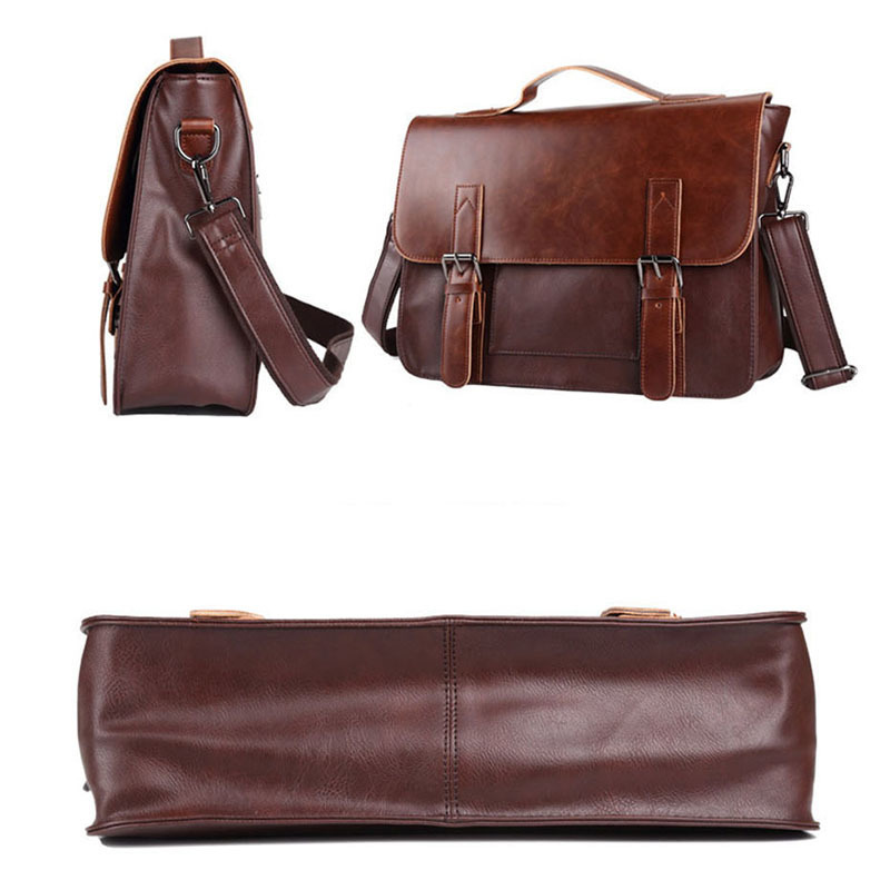 

Bracelet Luxurys Bagsnotebook Briefcase Work Retro Horse Crazy Handbag Synthetic Leather Leisure Shoulder Bag Men's Wear