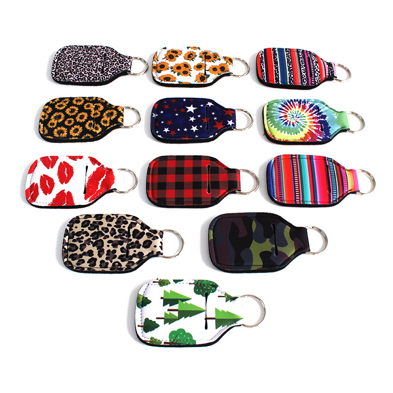 

A variety of styles can choose Portable neoprene set perfume lipstick pendant bag keychain hand sanitizer bottle bag
