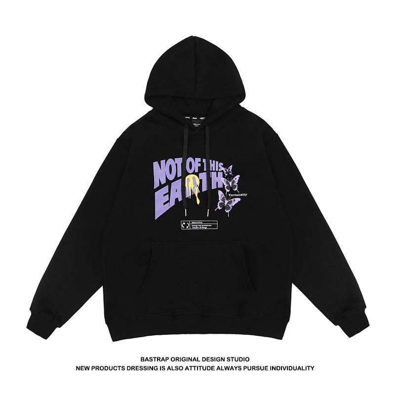 

Men's Hoodies & Sweatshirts Moletom Plus Size Com Capuz Para Mulheres, Estampa De Borboleta, Estilo Harajuku, Size, Inverno Casal, Moda Rua, Black