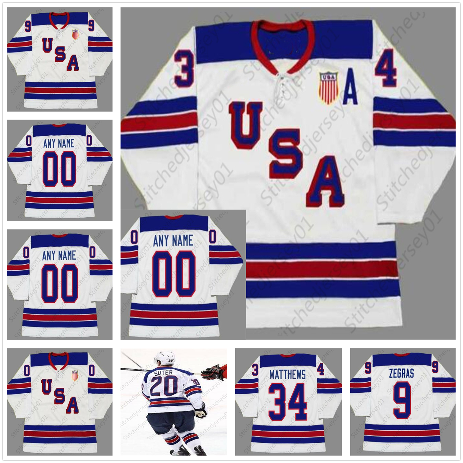 

Vintage Hockey Team USA Jerseys 25 CHARLIE McAVOY 9 Trevor zegras 13 COLE CAUFIELD 30 SPENCER KNIGHT Custom Hockey 11 mittelstadt 34 matthews, White