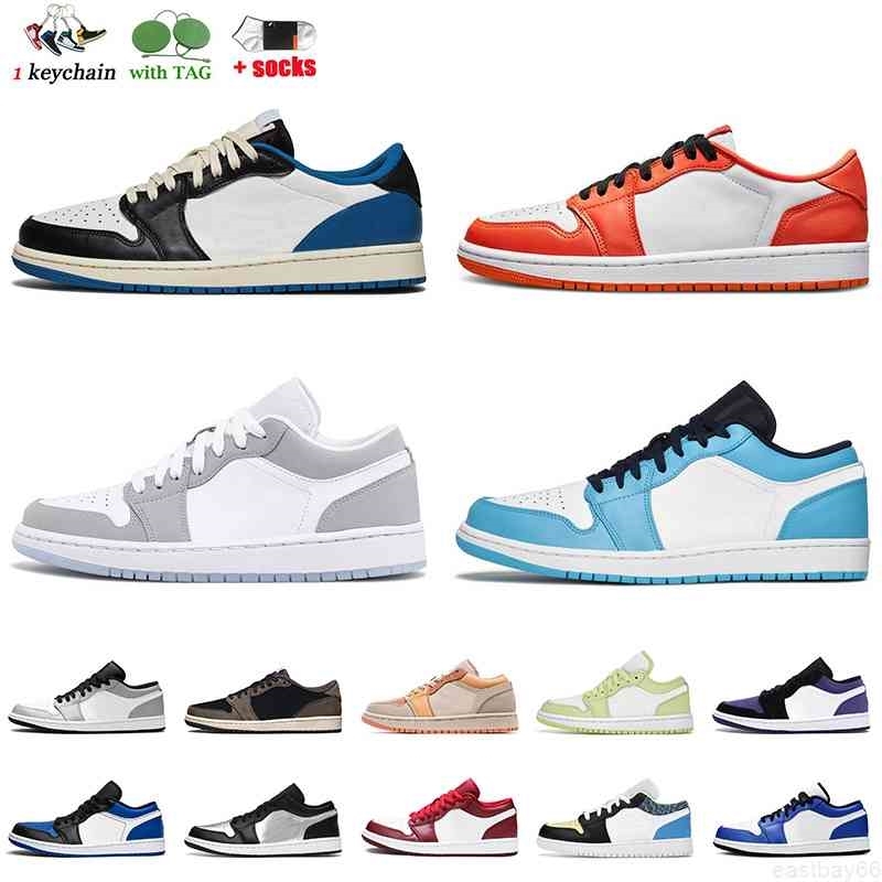 

Top Quality Jumpman Low 1 Basketball Shoes 1s Mens Designer Sneakers Travis Scotts Fragment University Blue Hyper Royal Wolf Grey Unc Women, B15 travis scotts fragment 36-46