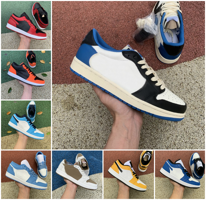 

Jumpman 1 Low Basketball Shoes 1s Wolf Grey Hemp White Court Purple University Blue Black Toe Fragment Reverse Bred Mocha UNC Starfish Mens Trainers Women Sneakers, Bubble package bag